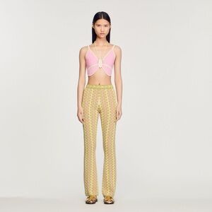 Sandro Indie Groovy Flared Knit Leg Pants